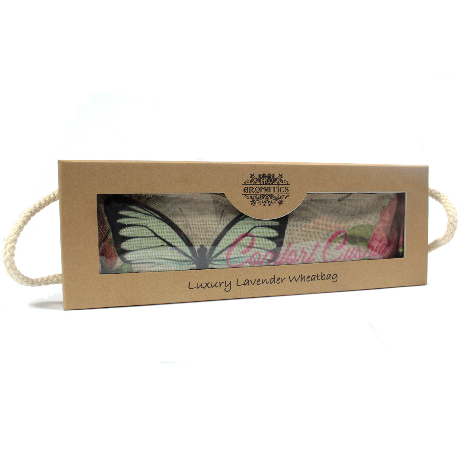 Luxury Lavender Wheat Bag in Gift Box - Butterfly & RosesBag in